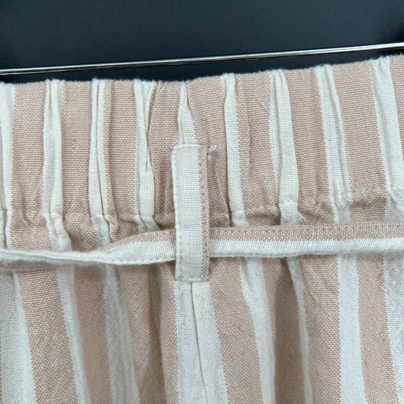 Proud Mary Striped Playa cotton Pants wide leg high rise coastal grandma tan S/M - Picture 7 of 13
